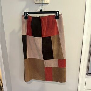 Patchwork Midi Skirt - Multicolor